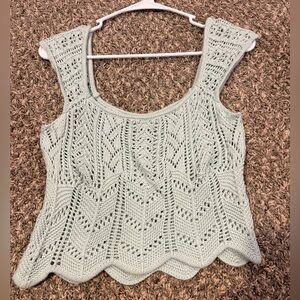 Aeropostale Knit Sleeveless Blouse - Mint Green
